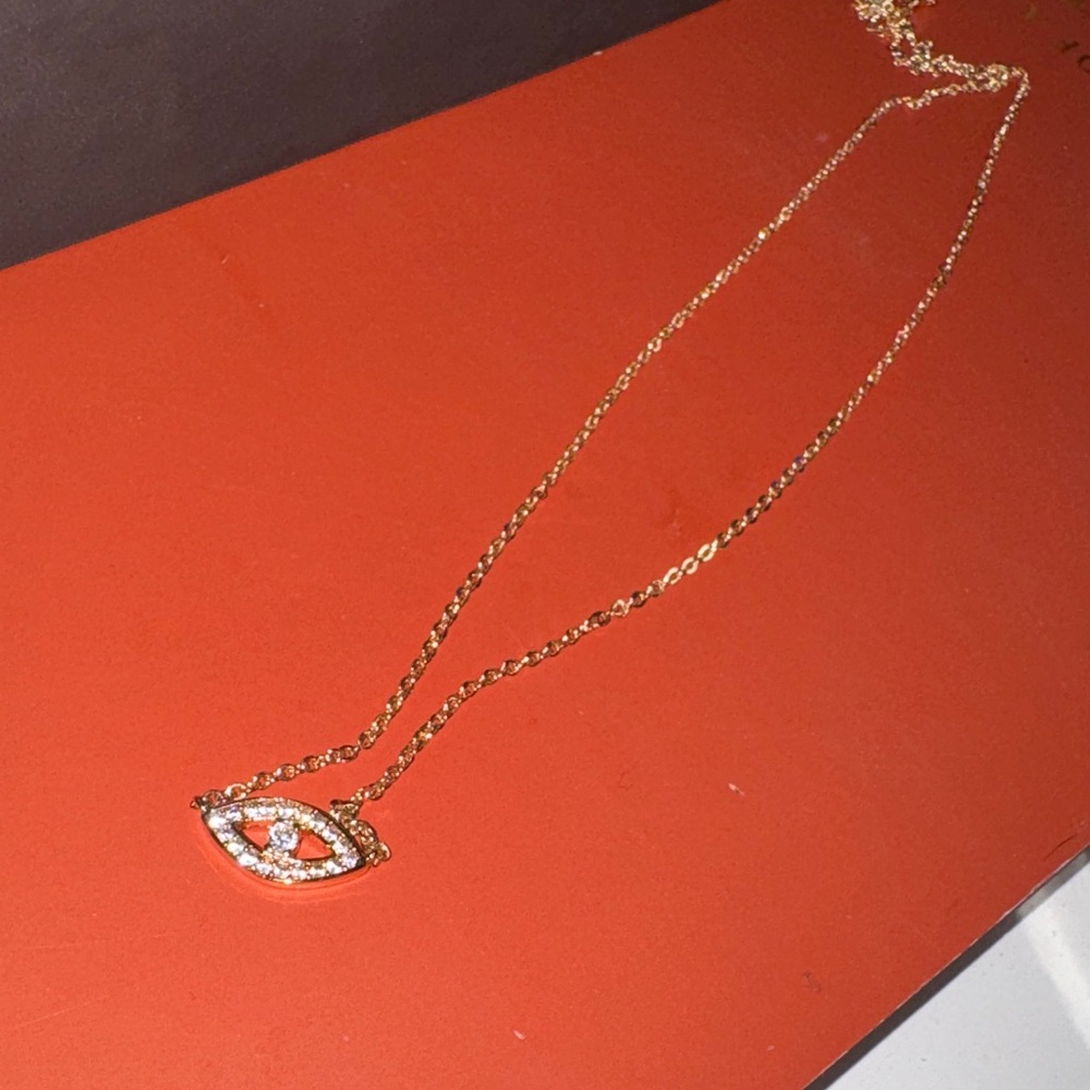 Gold Evil Eye Pendant Necklace
